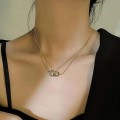 钛钢双环相扣项链